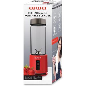 Aiwa Rechargeable Portable Blender 13.5 oz Single Speed with Extra Lid (1080)
